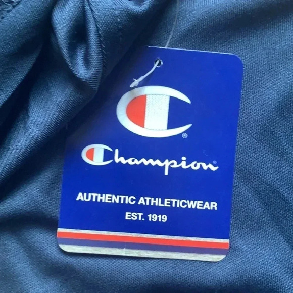 Kids Champion Logo Hoodie Shirt Navy Blue - Picture 6 of 9